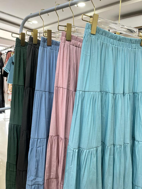 A-Line Ruffle Long Skirts